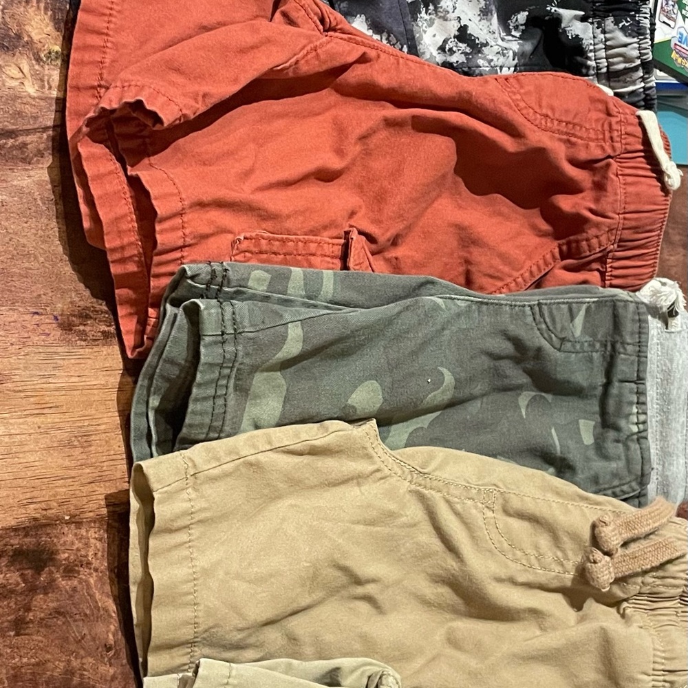Wonder Nation Kids Shorts Set - Red, Green, Tan